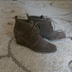 Franco Sarto suede wedge booties